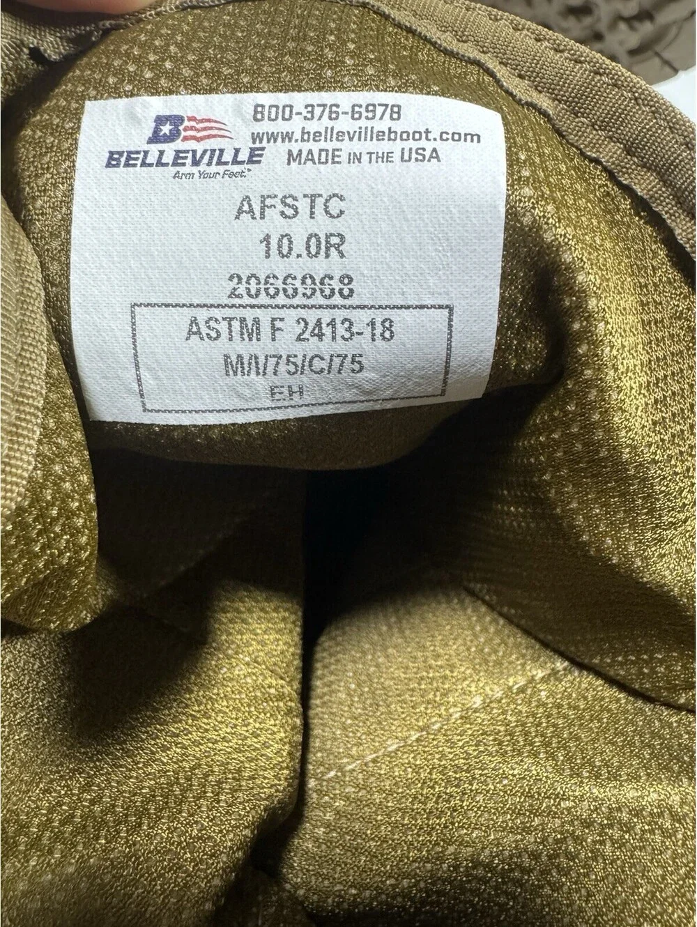 Belleville AFSTC Military Boots 10R Steel Toe Vibram USA Coyote Brown